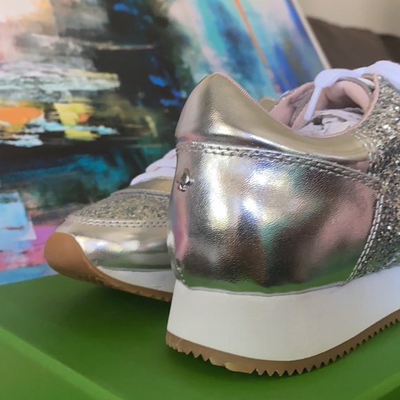 KATE SPADE Felicia Glitter Sneakers Silver - Picture 5 of 8